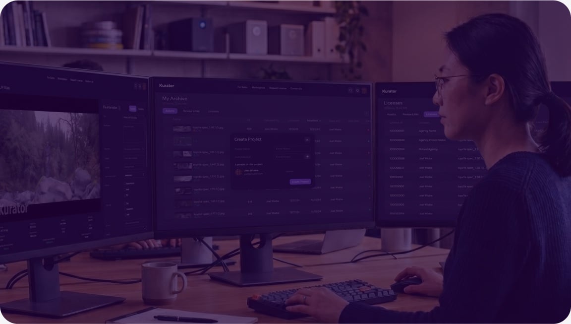 Kurator video search running on a workstation