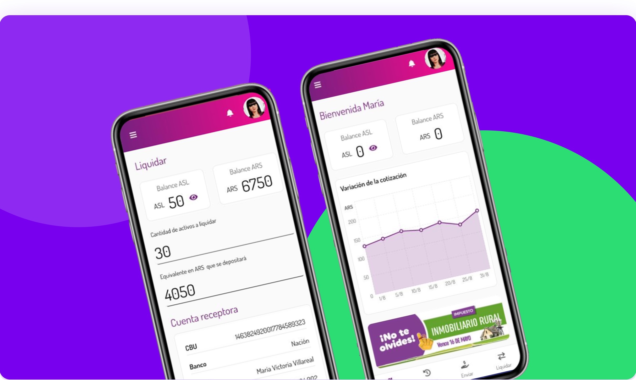 Billetera Activa mobile wallet screens